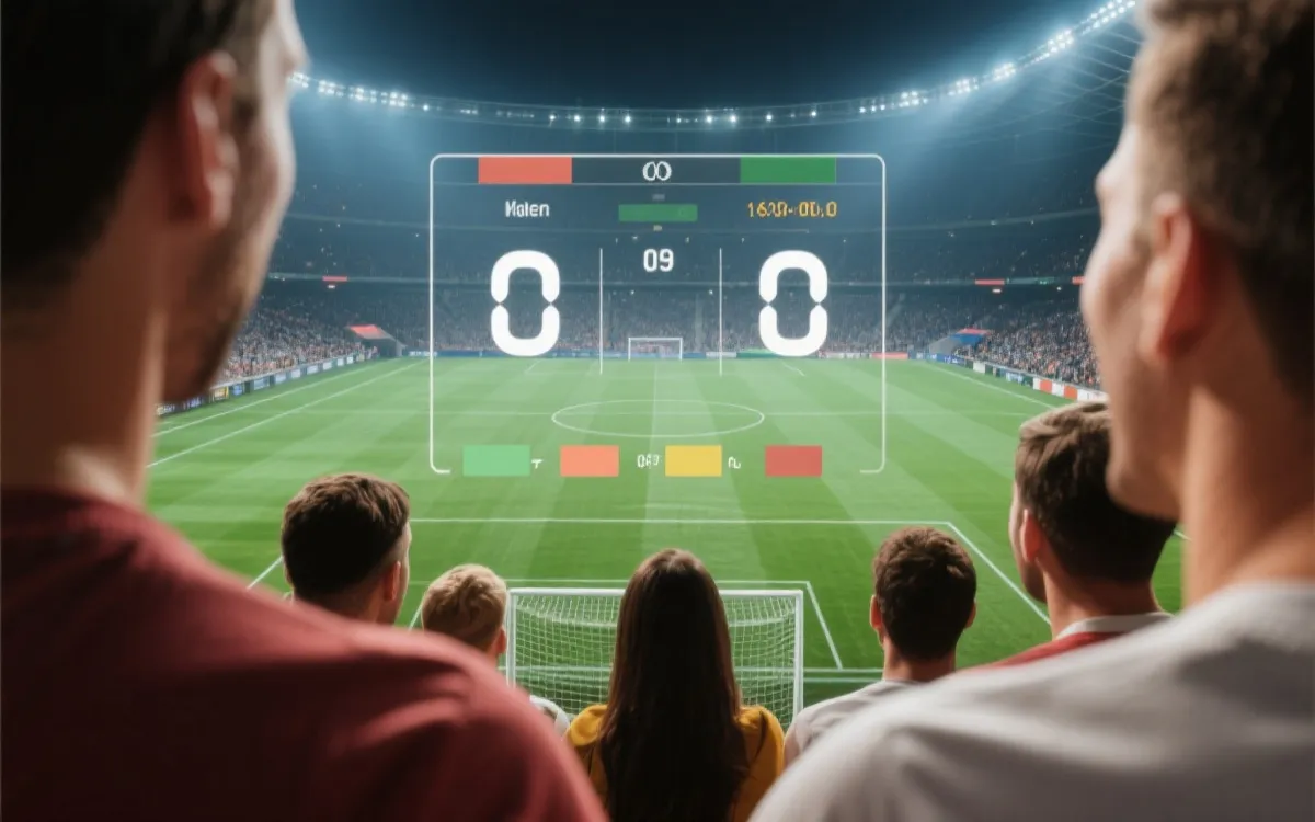 观赛与比分更新场景示意图